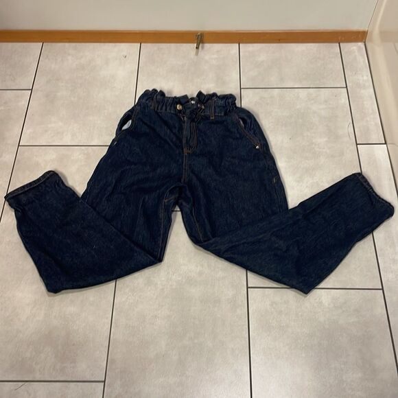 ZARA woman’s blue jeans with an elastic waist - Picture 4 of 16